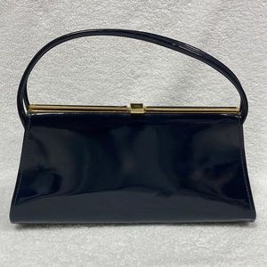 Spilene Vintage doctors 1960s navy blue Patent Leather Handbag